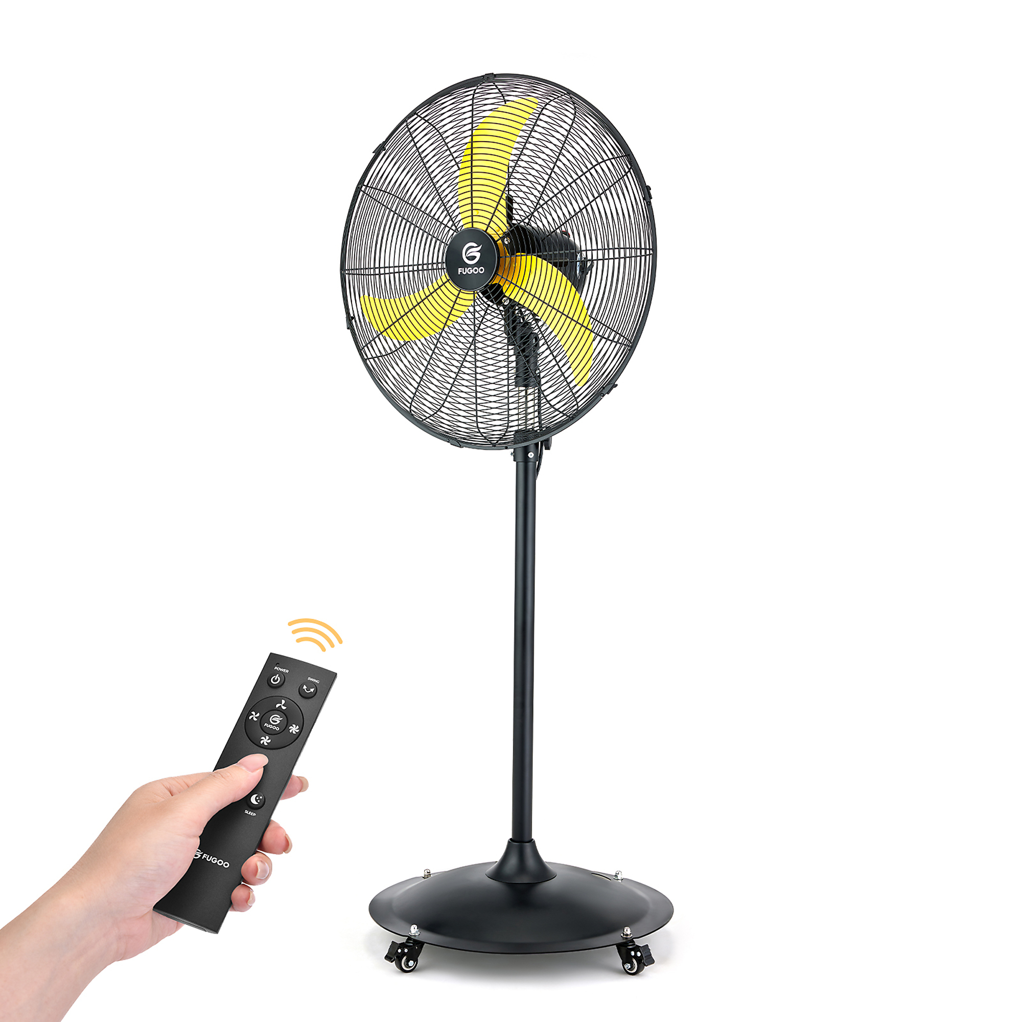 EdenDirect 24'' Outdoor Oscillating Pedestal Fan With Remote Control,All Sealed BLDC Motor, 4-Speed Waterproof Outdoor Fan, Heavy Duty Industrial Floor Fans for House,Patios, Commercial, Garage, Warehouse